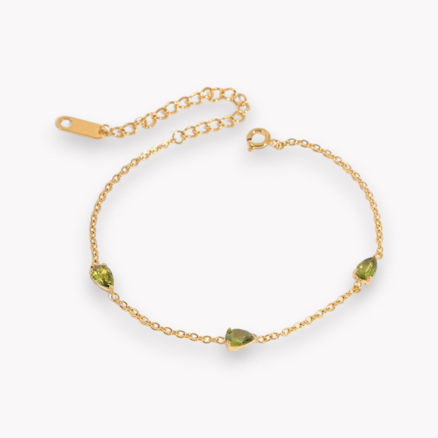 Olive Pear Crystal Bracelet