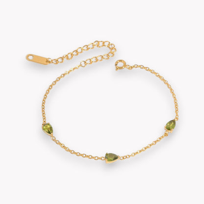 Olive Pear Crystal Bracelet