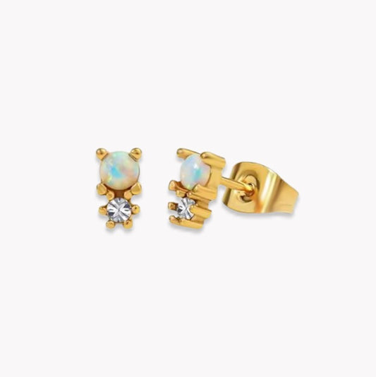 Opal Crystal Stud Earrings