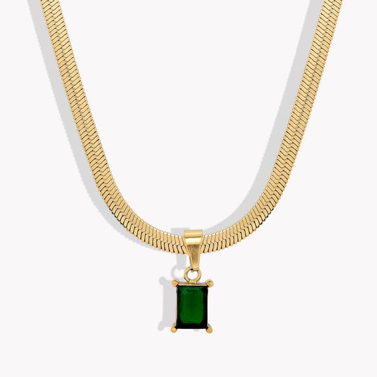 Emerald Stone Snake Chain