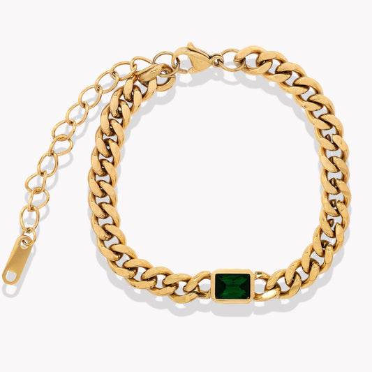 Chunky Emerald Cuban Bracelet