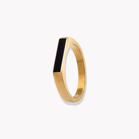 Onyx Block Ring