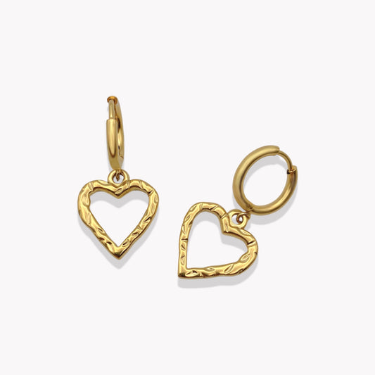 Heart Hooped Earrings