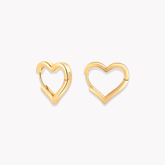 Heart Huggie Hoops