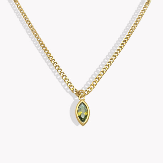 Olive Drop Pendant Necklace